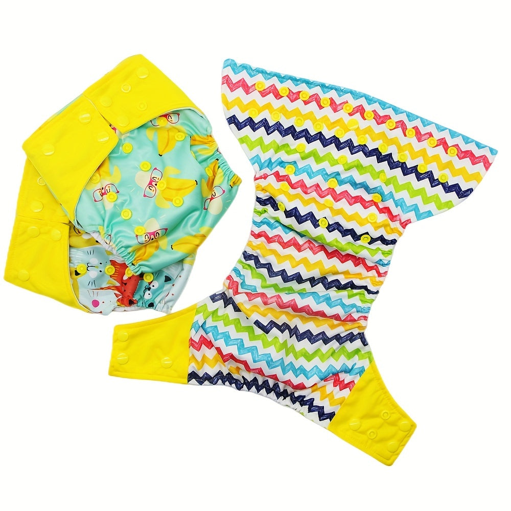 3pcs Eco-Friendly Baby Cloth Diapers Set – Reusable, Adjustable & Washable (Fits 3–15kg / 6.6–33.1lb)