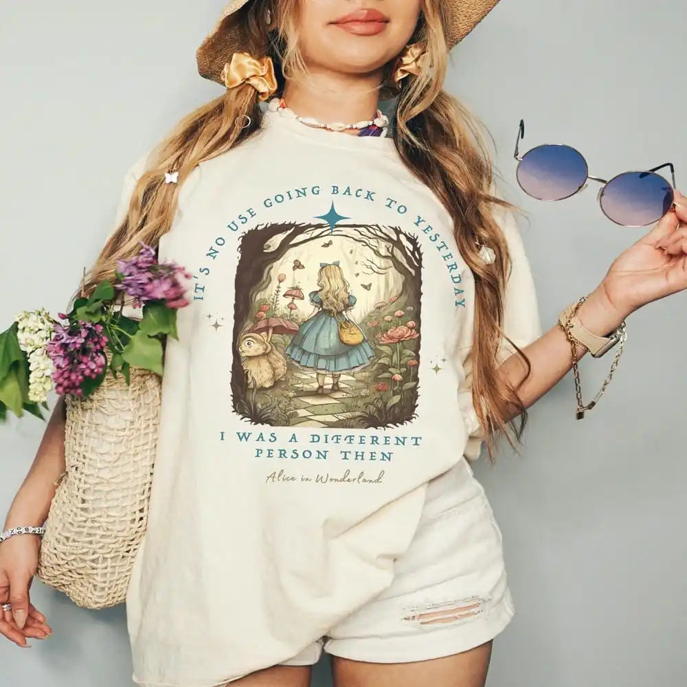 Vintage Alice in Wonderland T Shirt – Literary Aesthetic Unisex Tee