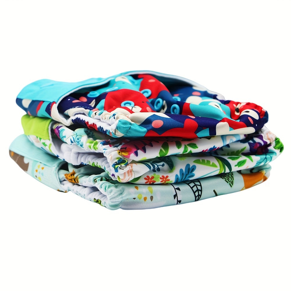 3pcs Eco-Friendly Baby Cloth Diapers Set – Reusable, Adjustable & Washable (Fits 3–15kg / 6.6–33.1lb)