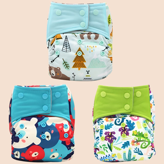 Eco-friendly baby cloth diapers set – 3pcs