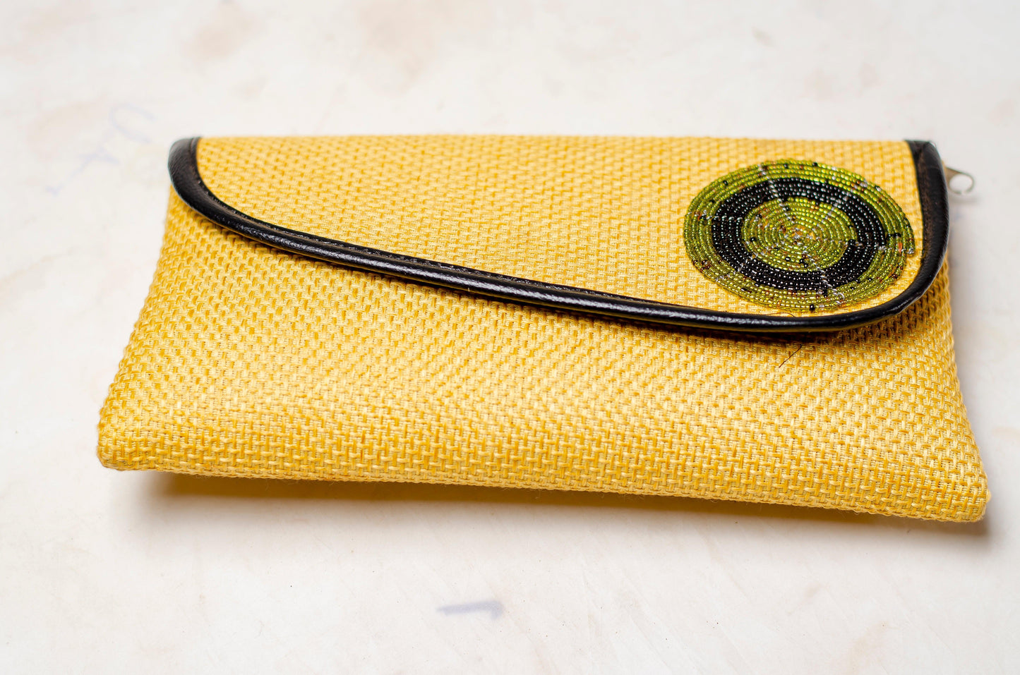 yellow clutch bag