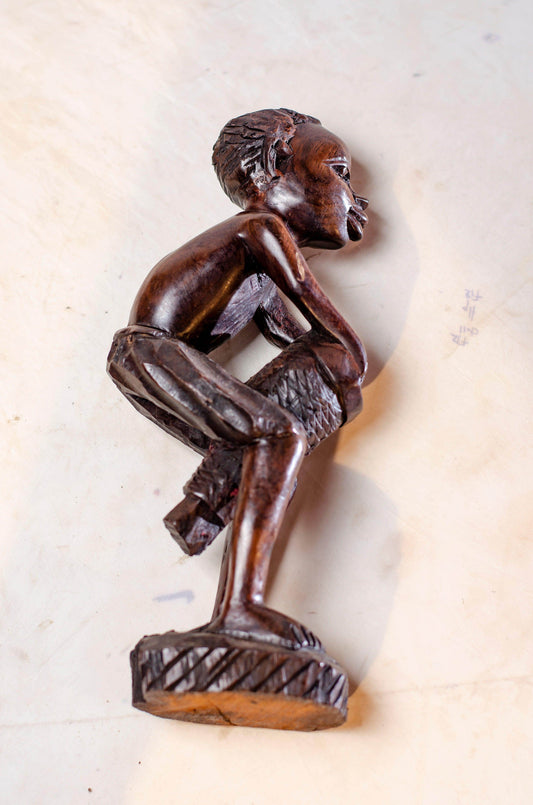 THE AFRICAN DRUMMER - MADE OUT OF IRON WOOD - PRODUCT PARADISE STORE