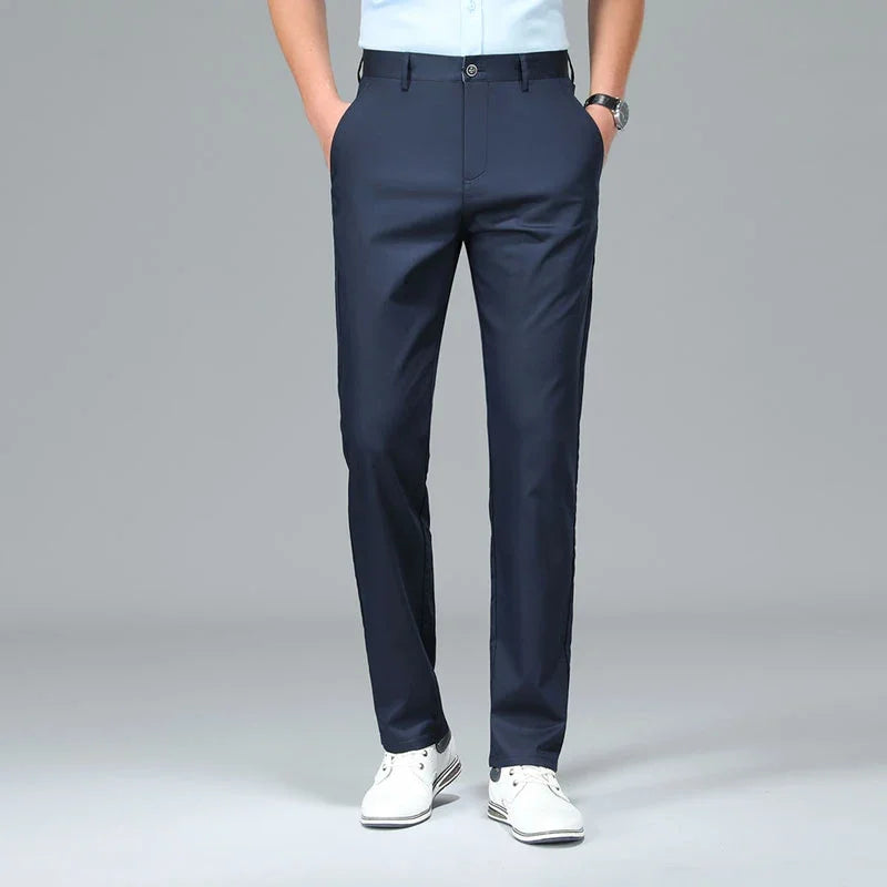 EcoSmart Bamboo Fiber Men's Luxury Straight Pants – Breathable Formal Trousers