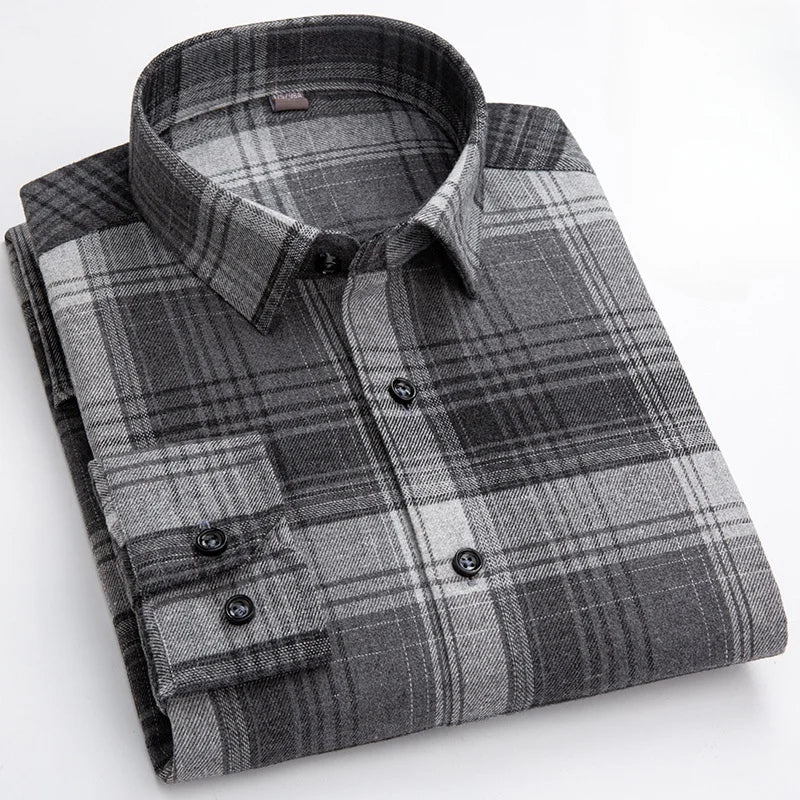 Men’s Eco-Friendly Flannel Shirt – 100% Pure Cotton, Soft & Comfortable Plaid, S–4XL
