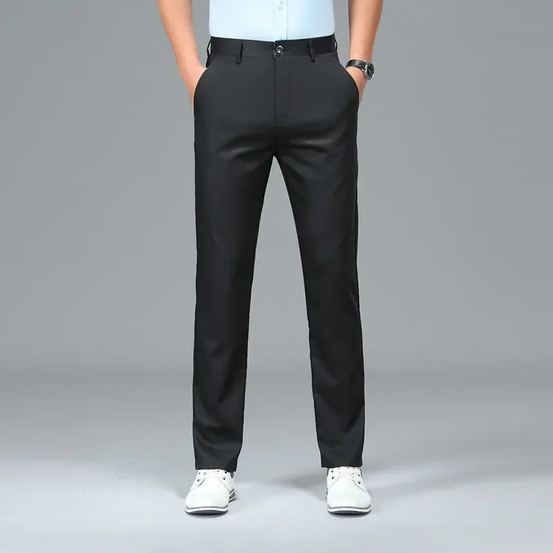 EcoSmart Bamboo Fiber Men's Luxury Straight Pants – Breathable Formal Trousers