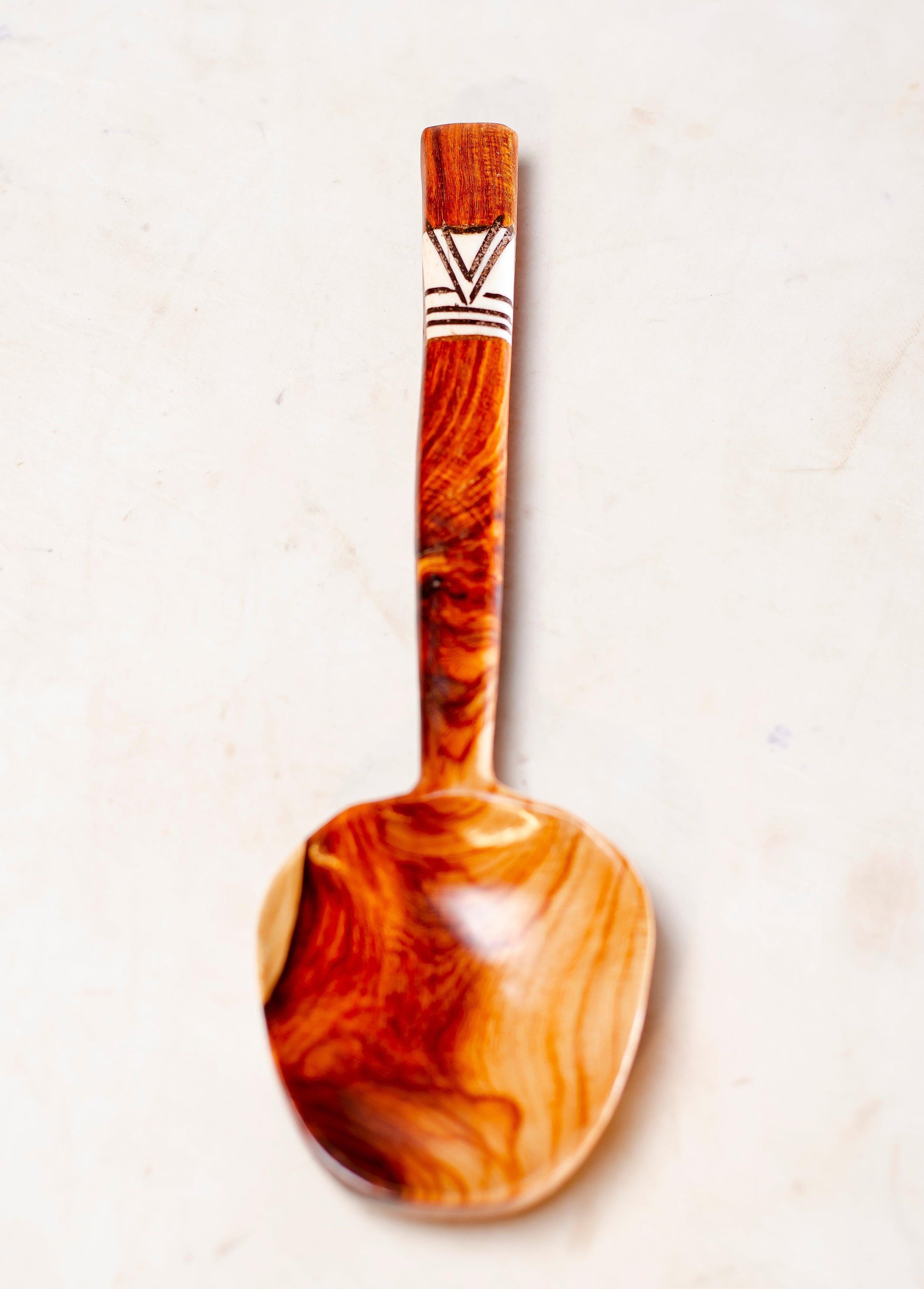 wooden round serving spoon