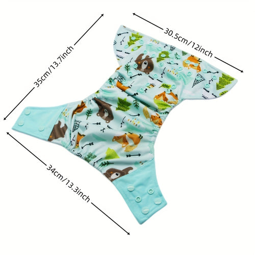 3pcs Eco-Friendly Baby Cloth Diapers Set – Reusable, Adjustable & Washable (Fits 3–15kg / 6.6–33.1lb)